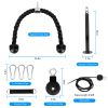 8Pcs Cable Pulley System Gym Fitness LAT and Lift Pulley System DIY Home Gym Equipment Gym Machineï Tricep Rope Cable Attachment For Arm Strength Tr