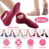 6!cks Women Yoga Sockséth Straps Non-Slip Grips for Pilates Pure Hospital Walking Dance Indoor