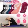 6!cks Women Yoga Sockséth Straps Non-Slip Grips for Pilates Pure Hospital Walking Dance Indoor