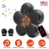 Music Boxing Machine Electronic Wall Target Punching Pad LED Lighted Sandbag Boxing Training Machine Exercise Equipment with Half Finger Boxing Gloves