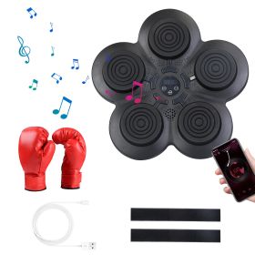 Music Boxing Machine Electronic Wall Target Punching Pad LED Lighted Sandbag Boxing Training Machine Exercise Equipment with Kids Boxing Gloves (Option: BoxMachinewKidGlove)