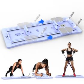 4 In 1 Foldable Pilates Reformer Sliding Board Exercise Board for Home Pilates Equipment Set with Timer Phone Holder 2 Resistance Bands (Option: ExerciseBoardPurple)