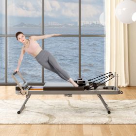 Pilates core bed, foldable home high quality, yoga studio same commercial fitness equipment, black (Color: as Pic)